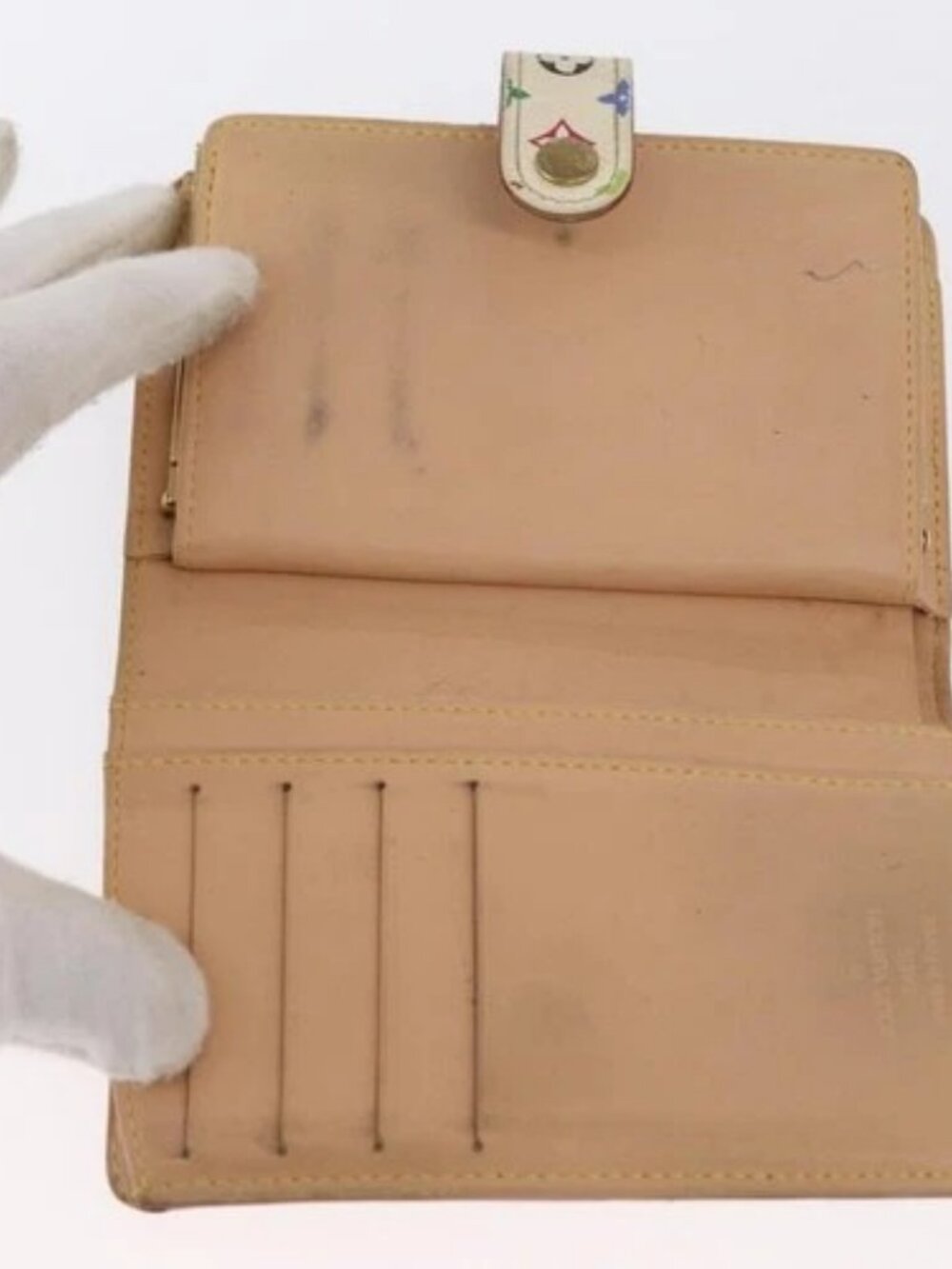 LOUIS VUITTON Multicolor Porte MonnaieViennois Wallet White M92987 Auth 165243 - Picture 7 of 16